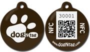 DogNTag psí známka s NFC hnědá
